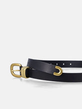 By Malene Birger Zoilo black and gold leather belt - | Spazio Pritelli