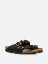 Birkenstock Arizona Suede Flat Sandals in Mocha - | Spazio Pritelli