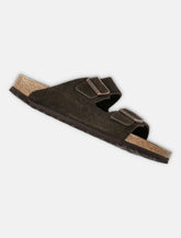Birkenstock Arizona Suede Flat Sandals in Mocha - | Spazio Pritelli