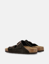 Birkenstock Arizona Suede Flat Sandals in Mocha - | Spazio Pritelli