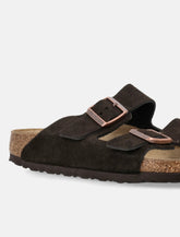Birkenstock Arizona Suede Flat Sandals in Mocha - | Spazio Pritelli