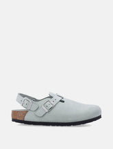Birkenstock Tokio Nubuk in Pure Sage Leather Clog - | Spazio Pritelli