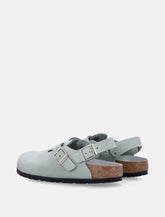 Birkenstock Tokio Nubuk in Pure Sage Leather Clog - | Spazio Pritelli