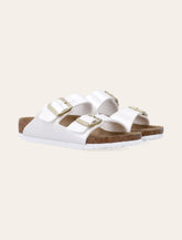 Birkenstock Arizona Kids Birko-Flor® metallic pearl sandals - | Spazio Pritelli
