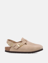 Birkenstock Tokio Nubuk in Sandcastle Leather Clog - | Spazio Pritelli