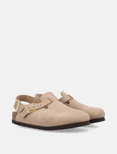 Birkenstock Tokio Nubuk in Sandcastle Leather Clog - | Spazio Pritelli