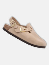 Birkenstock Tokio Nubuk in Sandcastle Leather Clog - | Spazio Pritelli