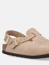 Birkenstock Tokio Nubuk in Sandcastle Leather Clog - | Spazio Pritelli