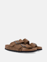 Birkenstock Arizona Suede Flat Sandals in Dark tea - | Spazio Pritelli