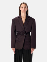 Magda Butrym burgundy belted double-breasted blazer - MAGDA BUTRYM