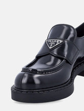 Prada Chocolate brushed leather loafers - | Spazio Pritelli