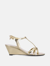 Prada metallic leather wedge sandals - | Spazio Pritelli