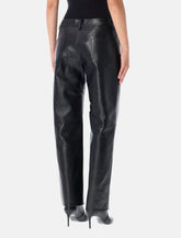 Leather straight-leg leather pants - | Spazio Pritelli