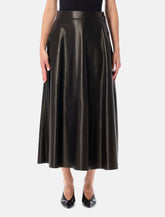 Ralph Lauren Vickie leather midi skirt - | Spazio Pritelli