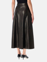 Ralph Lauren Vickie leather midi skirt - | Spazio Pritelli