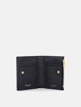 Saint Laurent Uptown compact wallet in grain de poudre leather - | Spazio Pritelli
