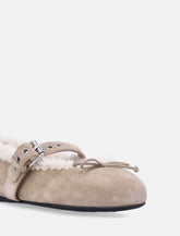 Miu Miu suede shearling ballerinas - | Spazio Pritelli
