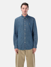 Polo Ralph Lauren blue custom-fit denim shirt - | Spazio Pritelli