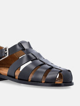 Sebago black leather Gurkha Tale sandals - | Spazio Pritelli