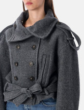 7 For All Mankind double breasted high neck short coat - | Spazio Pritelli