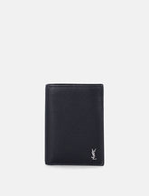 Saint Laurent black Leather Cassandre Card Holder - | Spazio Pritelli