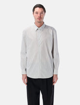 Saint Laurent black striped cotton poplin Cassandre shirt - | Spazio Pritelli