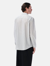 Saint Laurent black striped cotton poplin Cassandre shirt - | Spazio Pritelli