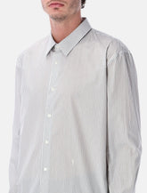 Saint Laurent black striped cotton poplin Cassandre shirt - | Spazio Pritelli