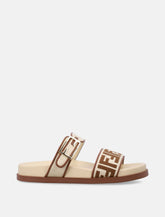 Fendi Feel raffia-effect slides - | Spazio Pritelli