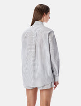 Sporty & Rich Yankees oversize navy striped shirt - | Spazio Pritelli