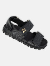 Miu Miu sporty matelassé nappa leather sandals -  | Spazio Pritelli