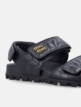 Miu Miu sporty matelassé nappa leather sandals -  | Spazio Pritelli