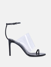 Alaïa ssymmetric leather sandals with transparent strap -  | Spazio Pritelli