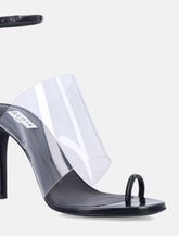 Alaïa ssymmetric leather sandals with transparent strap -  | Spazio Pritelli