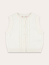 Bonpoint Jobolène girls’ sleeveless cardigan with cherry embroidery - | Spazio Pritelli
