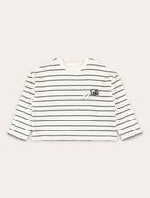 Bonpoint Gaya girls’ striped sweatshirt with camera patch - | Spazio Pritelli