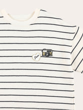 Bonpoint Gaya girls’ striped sweatshirt with camera patch - | Spazio Pritelli