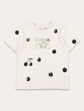 Bonpoint white t-shirt with retro print - | Spazio Pritelli