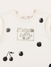 Bonpoint white t-shirt with retro print - | Spazio Pritelli