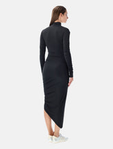 Adidas Originals black ruched long fitted dress -  | Spazio Pritelli