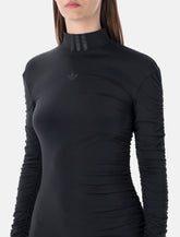 Adidas Originals black ruched long fitted dress -  | Spazio Pritelli