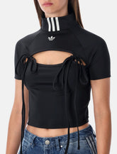 Crop top nero con cut out e fiocchi di Adidas - | Spazio Pritelli