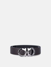 Ferragamo hammered leather reversible Gancini belt -  | Spazio Pritelli