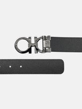 Ferragamo hammered leather reversible Gancini belt -  | Spazio Pritelli
