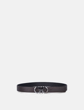 Ferragamo hammered leather reversible Gancini belt -  | Spazio Pritelli