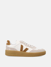Veja V-90 white and camel leather sneakers - | Spazio Pritelli