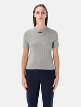 Maglia Miu Miu in cotone a maniche corte con logo - | Spazio Pritelli