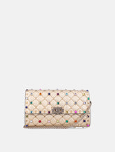 Valentino Garavani Rockstud Spike Multicolor Studded Shoulder Bag in Metallic Nappa - | Spazio Pritelli