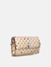 Valentino Garavani Rockstud Spike Multicolor Studded Shoulder Bag in Metallic Nappa - | Spazio Pritelli