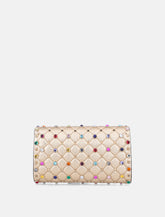 Valentino Garavani Rockstud Spike Multicolor Studded Shoulder Bag in Metallic Nappa - | Spazio Pritelli